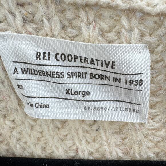 REI Cooperative Men's Cream‎ Wool Blend Wallace Lake Pullover Knit Sweater XL - Picture 4 of 7